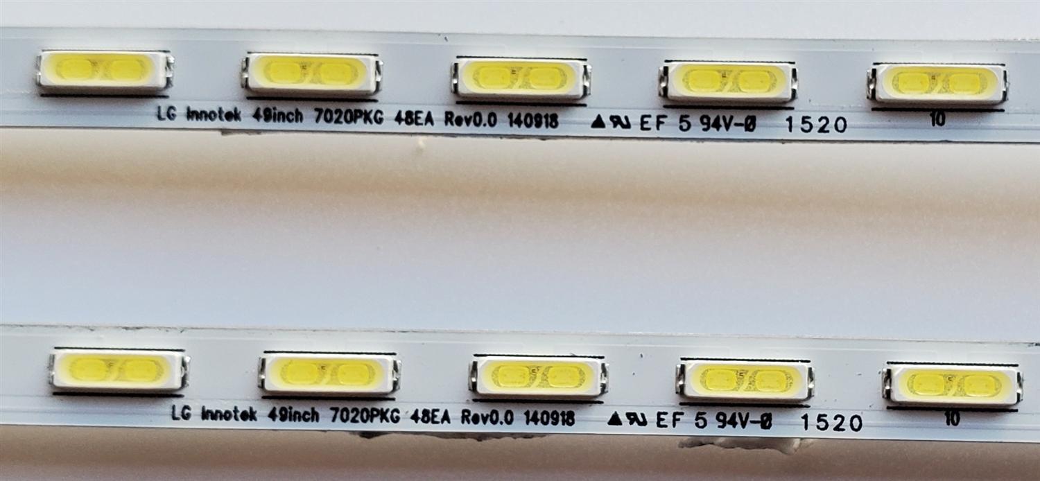 KIT DE LED'S  PARA TV SONY ((2 PIEZAS)) NUMERO DE PARTE 49inch 7020PKG 48EA Rev0.0 140918 / PANEL SYV4941 / MODELO XBR-49X830C - Imagen 2